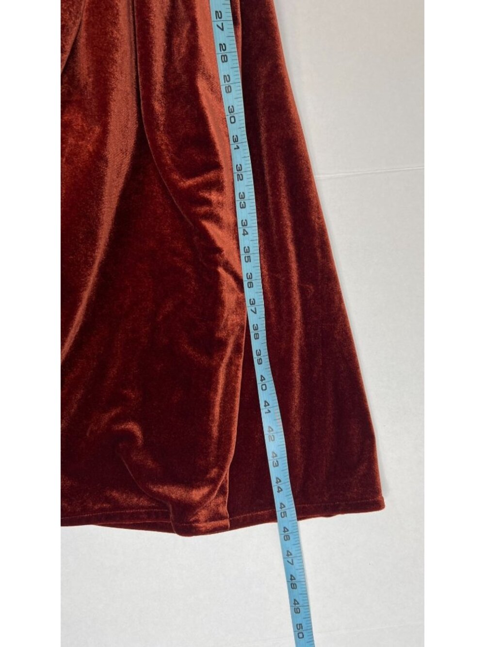 Baltic Born Beckinsale Midi Velvet Wrap Dress Cinnamon Rust Orange Medium Party - Picture 14 of 16